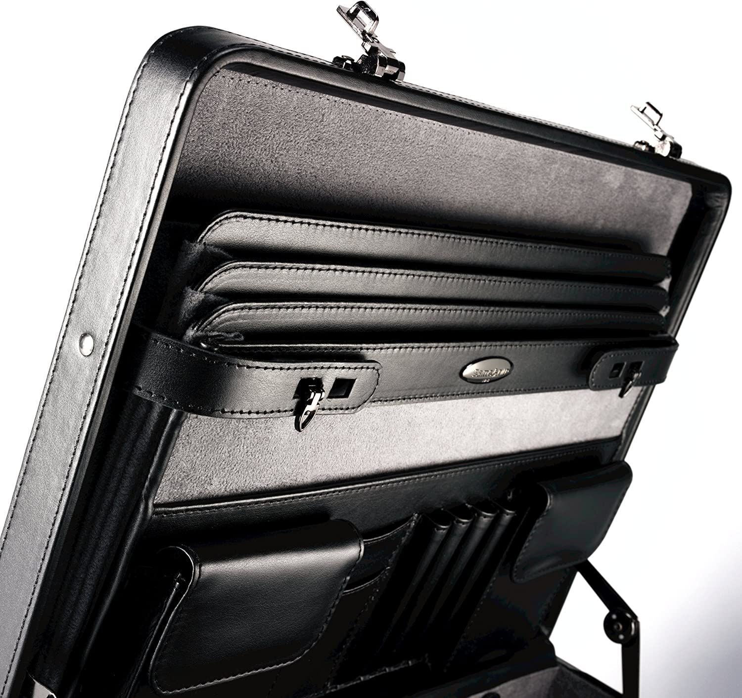 Samsonite Bonded Leather Attache, Black, One Size - Image 5